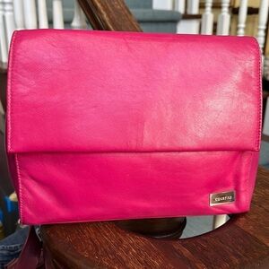 Coletta  Crossbody bag  Clutch Genuine leather  Hot dark Pink 9.25”w x 8”h x 2”d